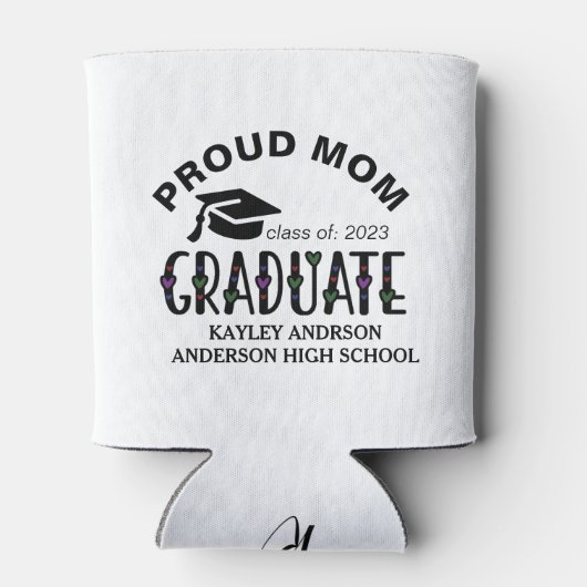 Bereide mam, jaar met aangepaste Afstuderen naam Blikjeskoeler (Achterkant)