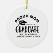 Bereide mam, jaar met aangepaste Afstuderen naam Keramisch Ornament (Voorkant)
