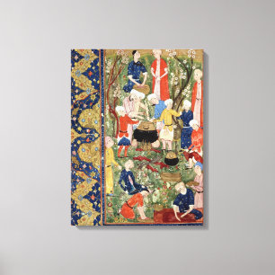 Bereiding van een maaltijd canvas afdruk