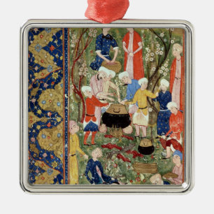 Bereiding van een maaltijd metalen ornament