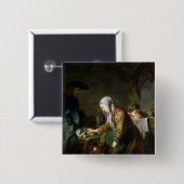 Bereiding van een maaltijd vierkante button 5,1 cm (Voorkant /achterkant)