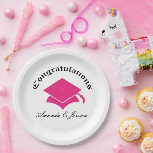  bereidingen op Afstuderen Borden - roze Papieren Bordje (Feest)