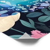 Bereik de sterren Boskonijn bloemrijk Poster (Hoek)