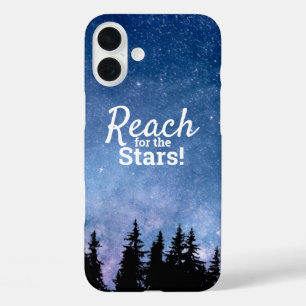 Bereik de sterren Motivatie Citaat Sterrenhemel iPhone 16 Plus Hoesje