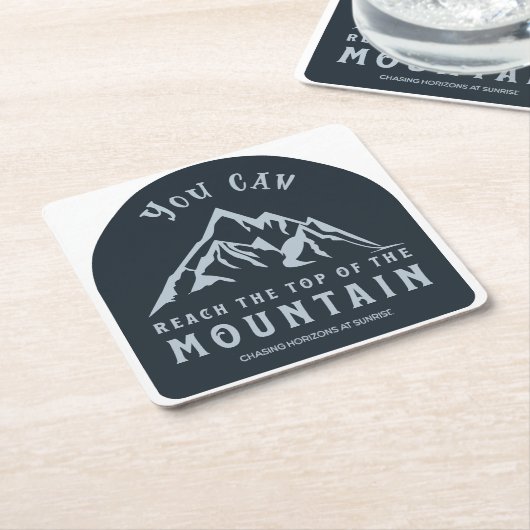 Bereik de top van de berg kartonnen onderzetters (Schuin)