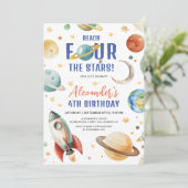 Bereik de vier sterren jongen Galaxy 4th verjaarda Kaart (Staand voorkant)