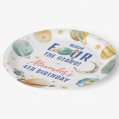 Bereik de vier sterren jongen Galaxy 4th verjaarda Papieren Bordje (Gekanteld)