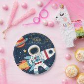 Bereik de vier sterren ruimte 4e verjaardag papieren bordje (Feest)