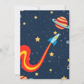 Bereik de vier sterren ruimte 4e verjaardag uitnod kaart (Achterkant)
