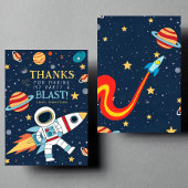 Bereik de Vier Sterren Ruimte Verjaardag Dank u Bedankkaart