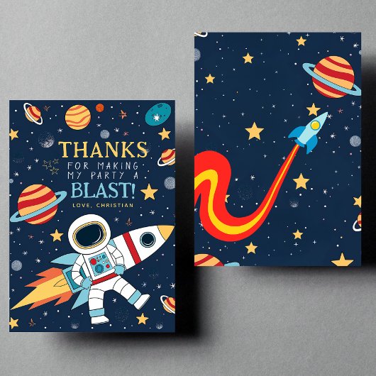 Bereik de Vier Sterren Ruimte Verjaardag Dank u Bedankkaart