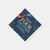 Bereik de vier sterren ruimte verjaardag servet (Hoek)