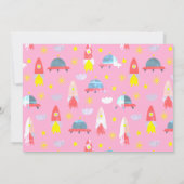 Bereik de viersterren Pink Space Photo Birthday Kaart (Achterkant)