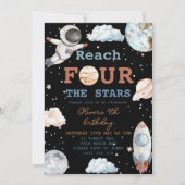 Bereik Four The Stars Boy Black Space 4e verjaarda Kaart (Voorkant)