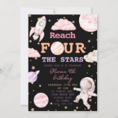 Bereik Four The Stars Meisje Black Space 4e verjaa Kaart (Voorkant)