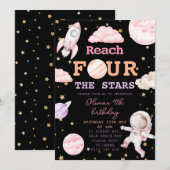 Bereik Four The Stars Meisje Black Space 4e verjaa Kaart (Voorkant / Achterkant)