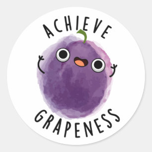 Bereik Grapeness Grapunny Positieve Druivenwoordsp Ronde Sticker