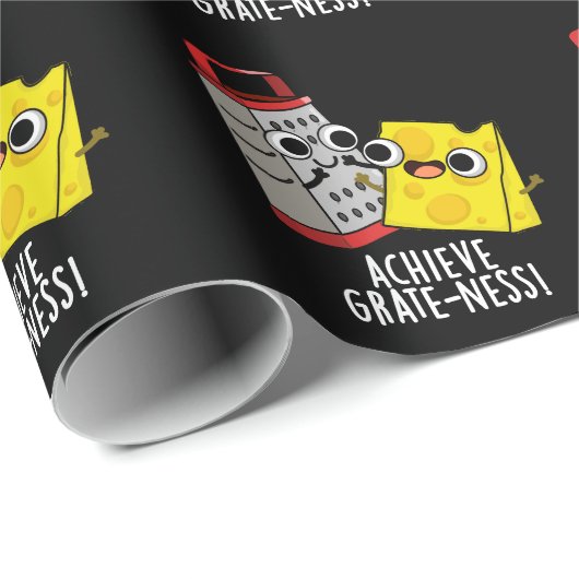 Bereik Grateness Grappige Kaas Puns Donker BG Cadeaupapier (Rol Hoek)