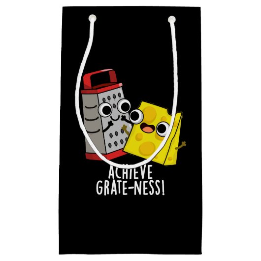 Bereik Grateness Grappige Kaas Puns Donker BG Klein Cadeauzakje (Voorkant)