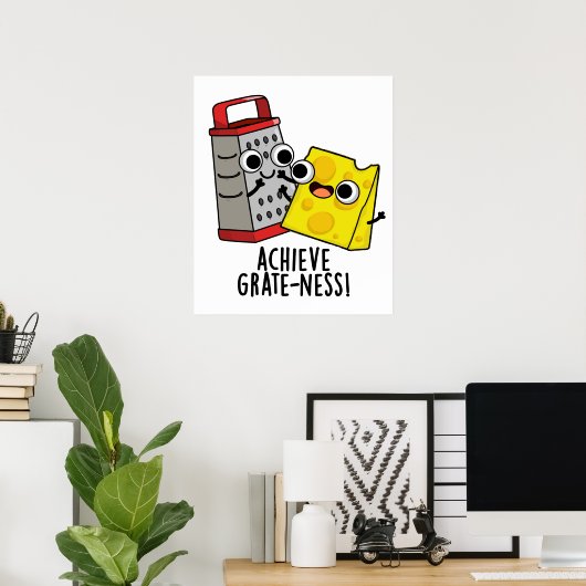 Bereik Grateness Grappige Kaaspuns Poster (Thuiskantoor)