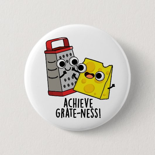 Bereik Grateness Grappige Kaaspuns Ronde Button 5,7 Cm (Voorkant)