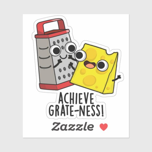 Bereik Grateness Grappige Kaaspuns Sticker (Vel)