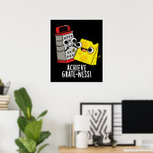 Bereik Grootheid Grappige Kaas Puns Donkere Achter Poster (Thuiskantoor)