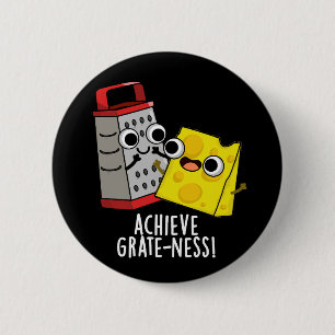 Bereik Grootheid Grappige Kaas Puns Donkere Achter Ronde Button 5,7 Cm