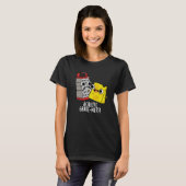 Bereik Grootheid Grappige Kaas Puns Donkere Achter T-shirt (Voorkant volledig)