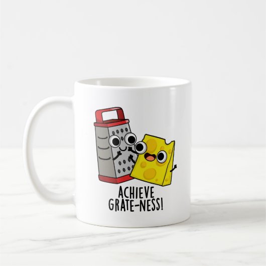 Bereik Grootheid Grappige Kaas Puns Koffiemok (Links)