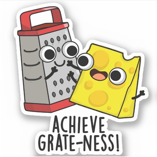 Bereik Grootheid Grappige Kaas Puns  Sticker (Voorkant)