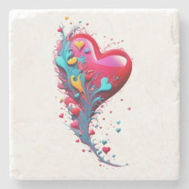 Bereik haar met je hart II Stenen Onderzetter