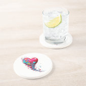 Bereik haar met je hart II Zandsteen Onderzetter (Zijkant)