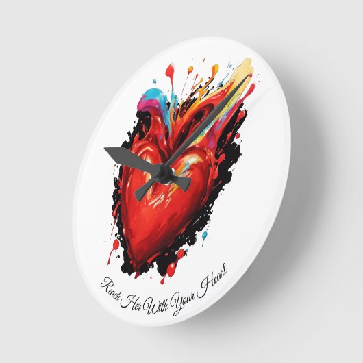 Bereik haar met je hart ronde klok (Hoek)