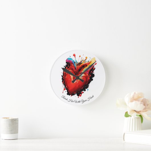 Bereik haar met je hart ronde klok (Huis)