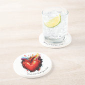 Bereik haar met je hart zandsteen onderzetter (Zijkant)