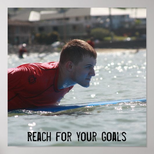 Bereik je Doelen - Surfen Poster (Voorkant)