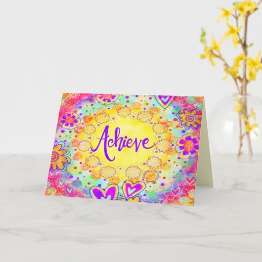 Bereik leuke bloemkleur Inspiratie Trendy Kaart (Gele Bloem)