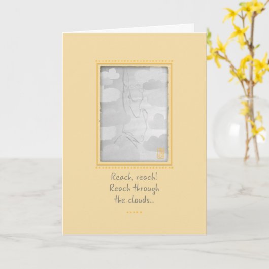 Bereik! Meisjesaanmoediging Kaart (Gele Bloem)