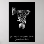 Bereik Motivatie Basketball Black & White Poster (Voorkant)