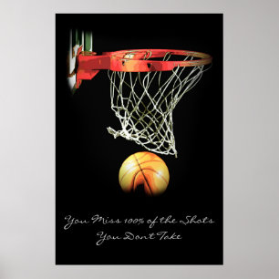Bereik Motivatie Citaat Basketball Poster