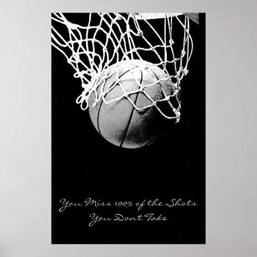 Bereik Motivatie Citaat Basketball Poster (Voorkant)