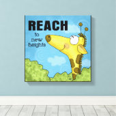 Bereik naar New Heights Giraffe Canvas Afdruk (Insitu (Houten vloer))