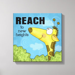 Bereik naar New Heights Giraffe Canvas Afdruk