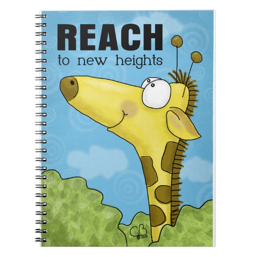 Bereik naar New Heights Giraffe Notitieboek (Voorkant)