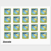 Bereik naar New Heights Giraffe Vierkante Sticker (Vel)