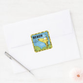 Bereik naar New Heights Giraffe Vierkante Sticker (Envelop)