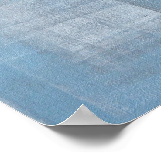 'Bereik uit' grijze en blauwe Abstracte kunst Poster (Hoek)