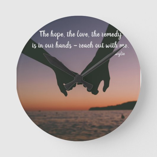 Bereik uit met mij ronde klok (Voorkant)