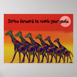 Bereik uw doelen Giraffe Poster